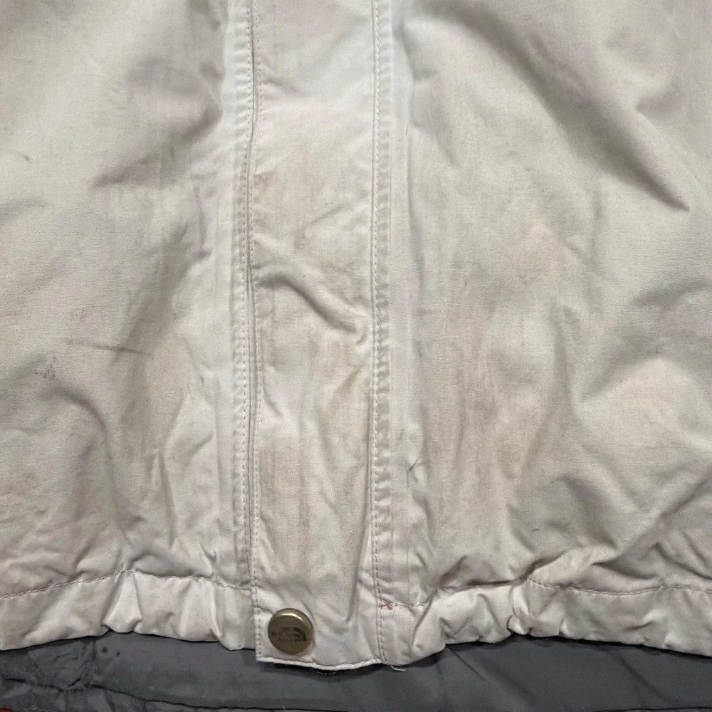 The North Face HyVent Ski Jacket Mens XL White Grey Orange Colorblock Waterproof